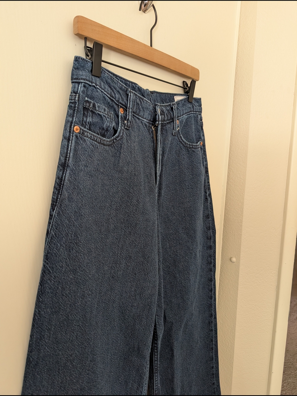 Gap Womens 4 Petite Baggy Mid Rise Wide Leg Jeans Classic Preppy Contemporary - Picture 4 of 8